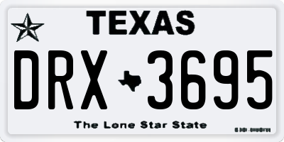 TX license plate DRX3695