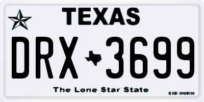 TX license plate DRX3699