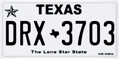 TX license plate DRX3703