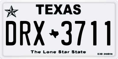 TX license plate DRX3711