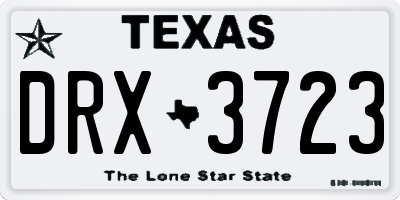 TX license plate DRX3723