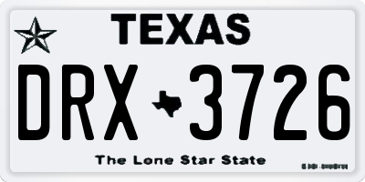TX license plate DRX3726