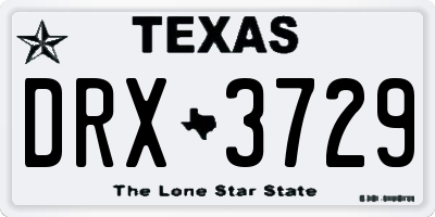 TX license plate DRX3729