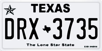 TX license plate DRX3735