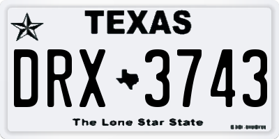 TX license plate DRX3743