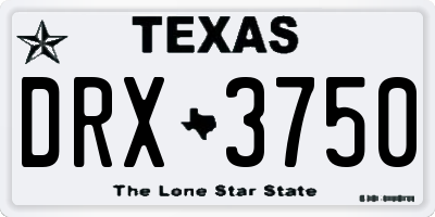 TX license plate DRX3750