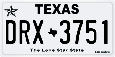 TX license plate DRX3751
