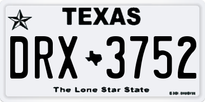 TX license plate DRX3752