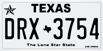 TX license plate DRX3754