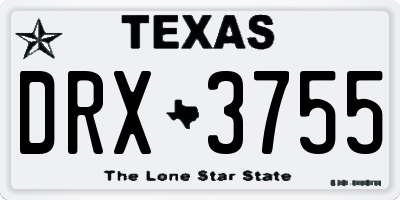 TX license plate DRX3755