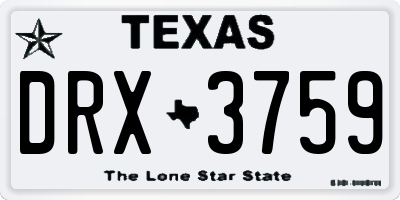 TX license plate DRX3759
