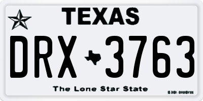TX license plate DRX3763