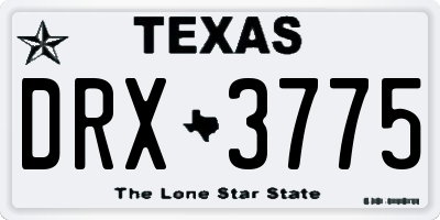 TX license plate DRX3775