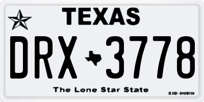TX license plate DRX3778