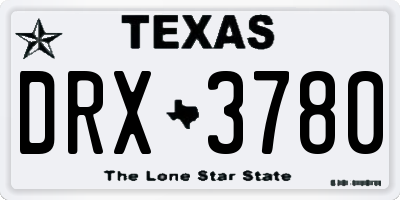 TX license plate DRX3780