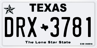 TX license plate DRX3781