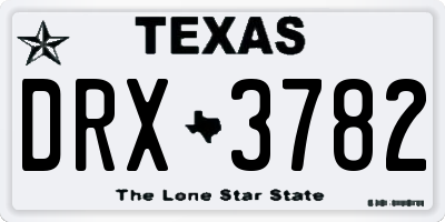 TX license plate DRX3782