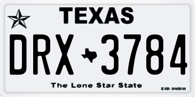 TX license plate DRX3784