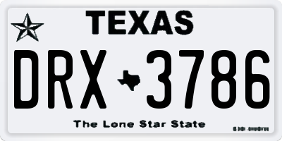 TX license plate DRX3786