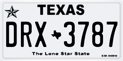 TX license plate DRX3787