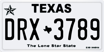 TX license plate DRX3789
