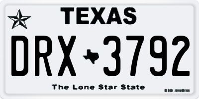 TX license plate DRX3792
