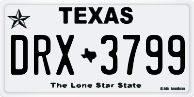 TX license plate DRX3799