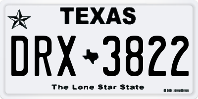 TX license plate DRX3822