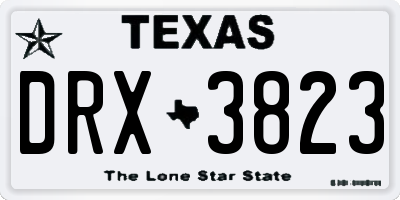 TX license plate DRX3823