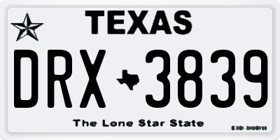 TX license plate DRX3839
