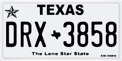 TX license plate DRX3858