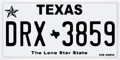 TX license plate DRX3859