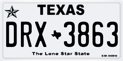 TX license plate DRX3863
