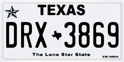 TX license plate DRX3869