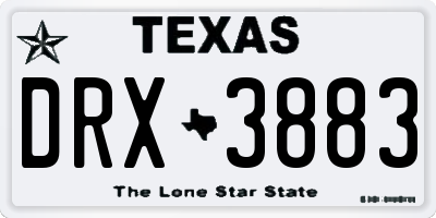 TX license plate DRX3883
