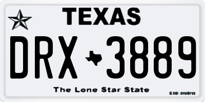 TX license plate DRX3889