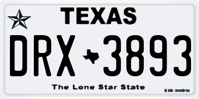 TX license plate DRX3893