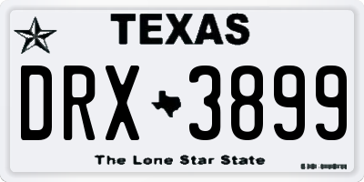 TX license plate DRX3899