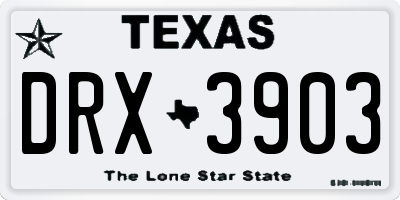 TX license plate DRX3903