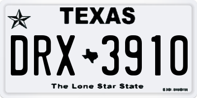 TX license plate DRX3910