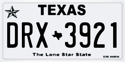 TX license plate DRX3921