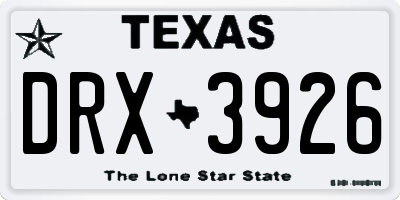 TX license plate DRX3926
