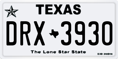 TX license plate DRX3930