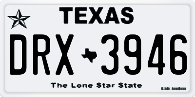TX license plate DRX3946