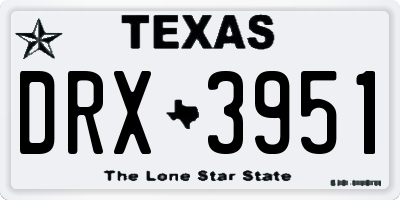 TX license plate DRX3951