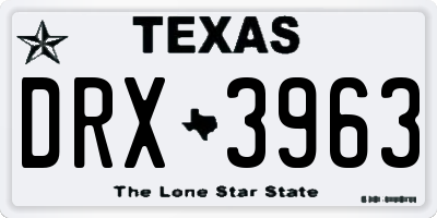 TX license plate DRX3963