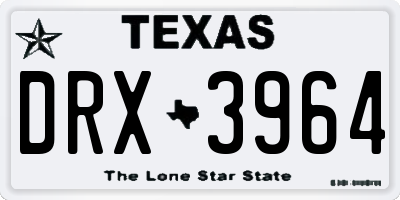 TX license plate DRX3964