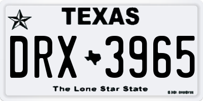 TX license plate DRX3965