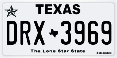 TX license plate DRX3969
