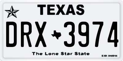TX license plate DRX3974